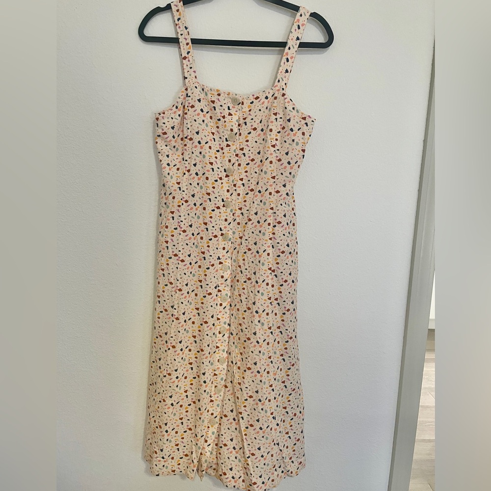 Madewell Midi Dress - Cream with Multicolor Accents